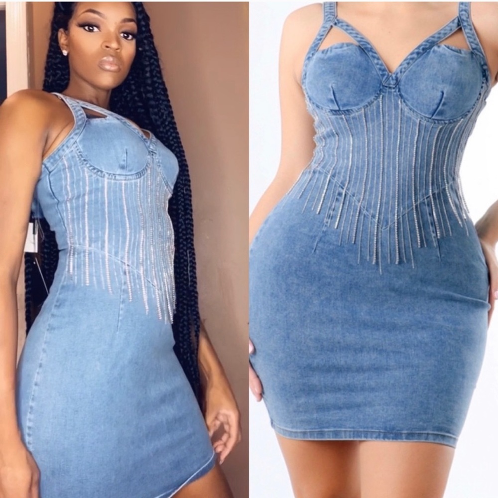 Denim bling dress